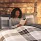 image 5 of Argyle Design Tartan Polycotton Duvet Set With Pillowcase | Grey | 1