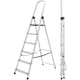 image 1 of Lightweight Step Ladders - Compact Aluminium Stepladder with Non-Slip Wide Step, Portable Silver Color - Tall Folding Ladder with Platform Silver | 6 - Step 181 cm