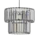 image 2 of First Choice Lighting Set of 2 Clint Smoked Acrylic Crystal Two Tier Easy Fit Pendant Shades Clear | Chrome
