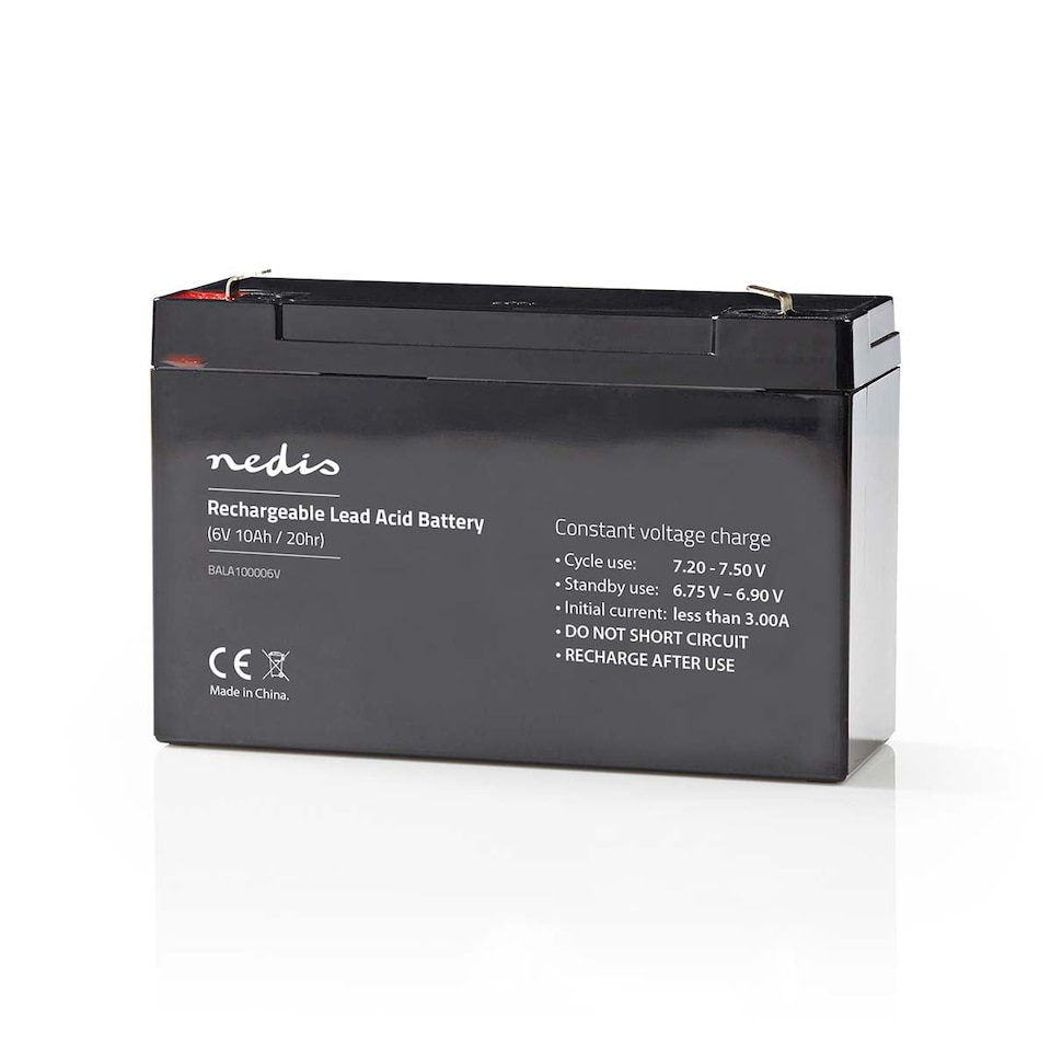 image 1 of Nedis Lead-Acid Battery Rechargeable 6v 6 Volt 10.0h 10000mAh Sealed 151 mm x 50 mm x 95 mm