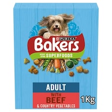 Bakers Adult with Tasty Beef & Country Vegetables 1kg (Pack of 5)