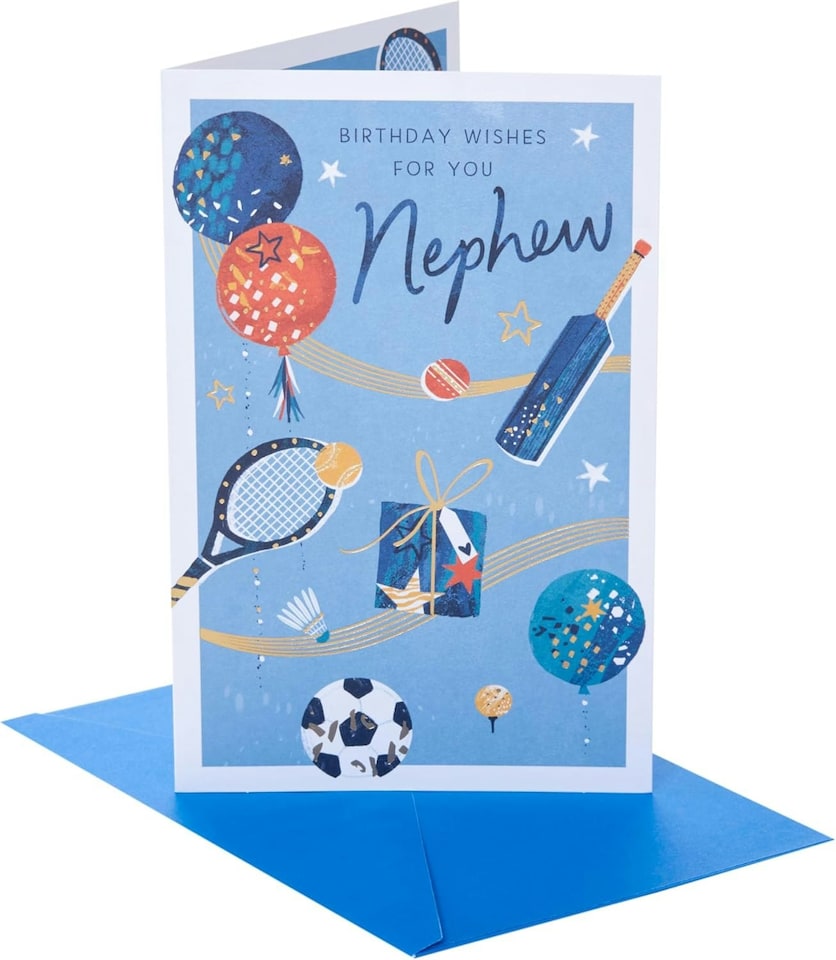 image 1 of Sport Equipment Design Nephew Birthday Card