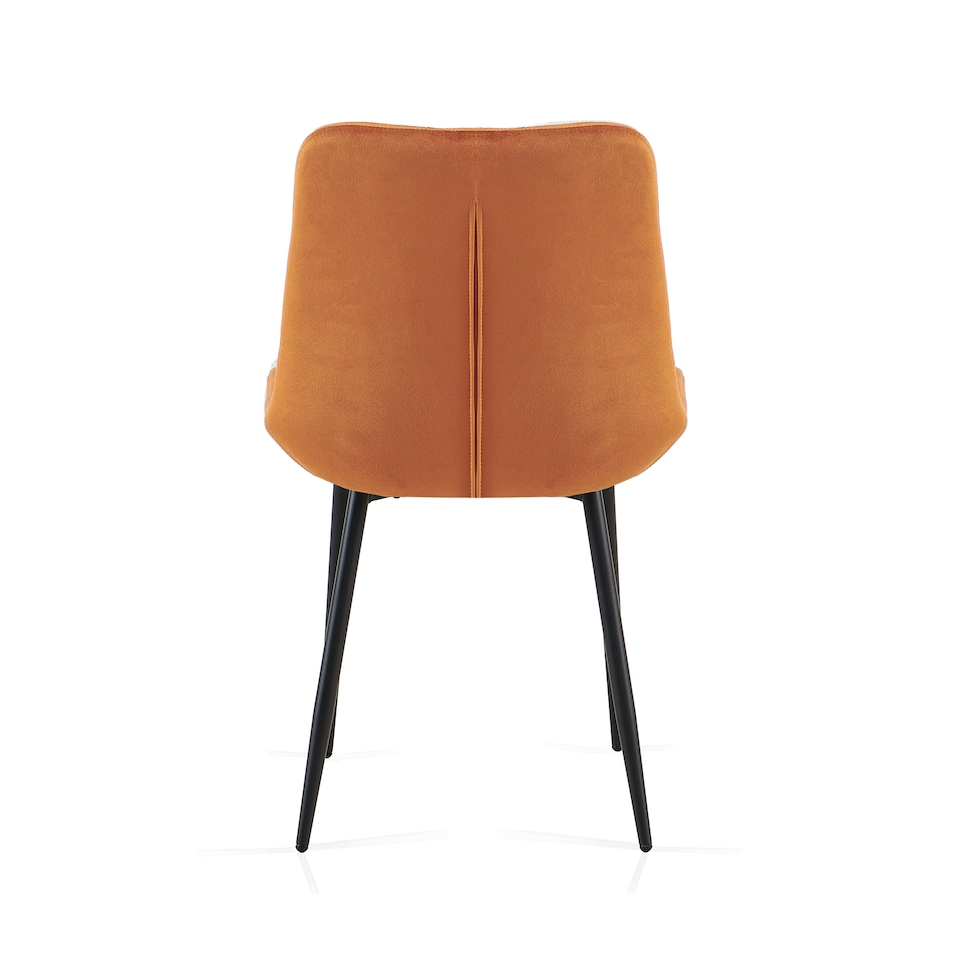 image 1 of SONARA Modern Set of 2 Velvet Dining Chairs with Ergonomic Upholstered Seat | Orange