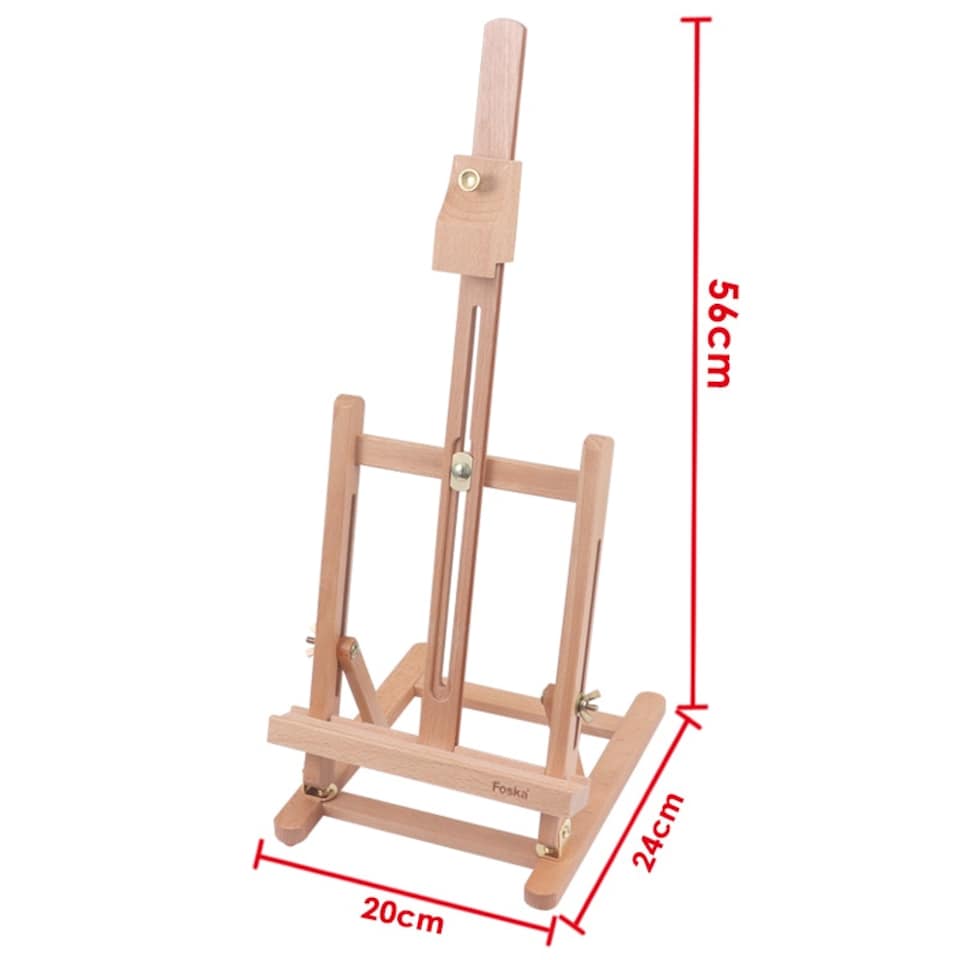 image 1 of Beech Wood Antique Adjustable Painting Stand Display Tripod Easel 20 x 24 x 56cm