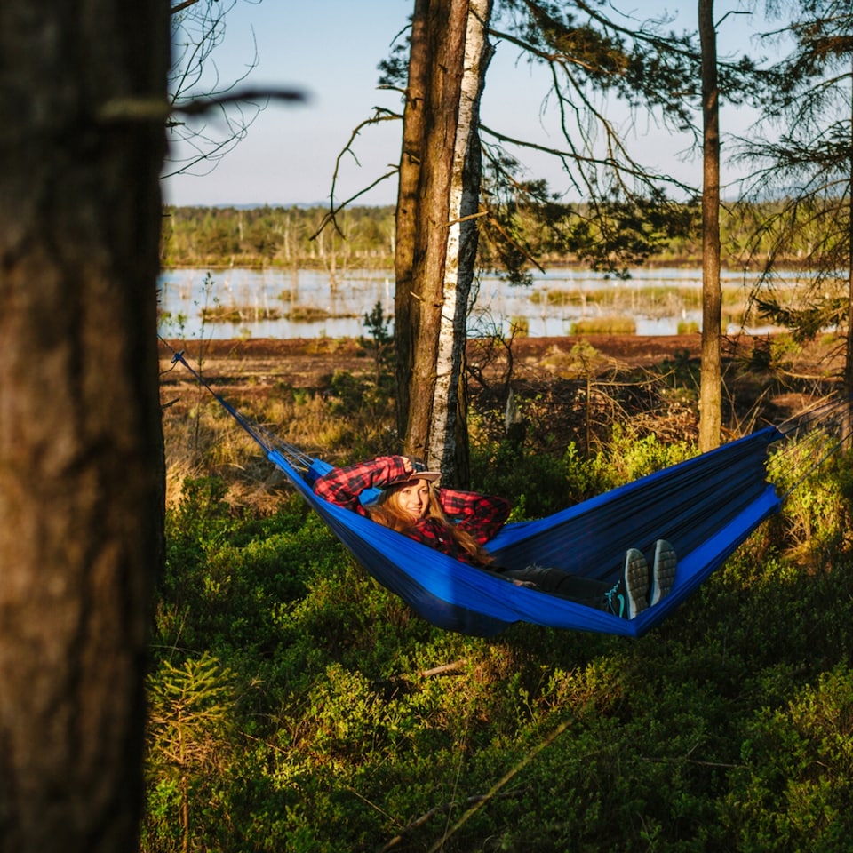 image 1 of Amazonas Ultralight Camping Hammock – Silk Traveller Ocean