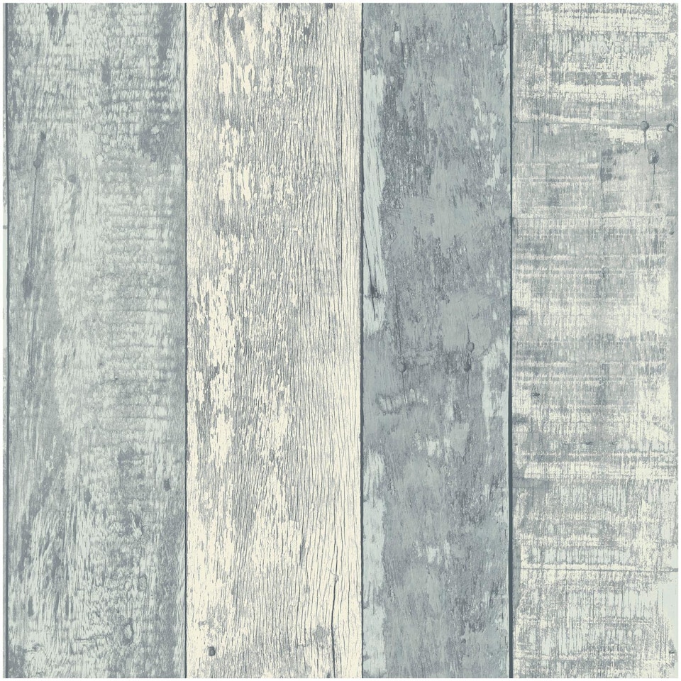 image 1 of Fine Decor Rustic Wood Stripe Blue Wallpaper Paste The Paper Washable Modern Wooden Panel Plank