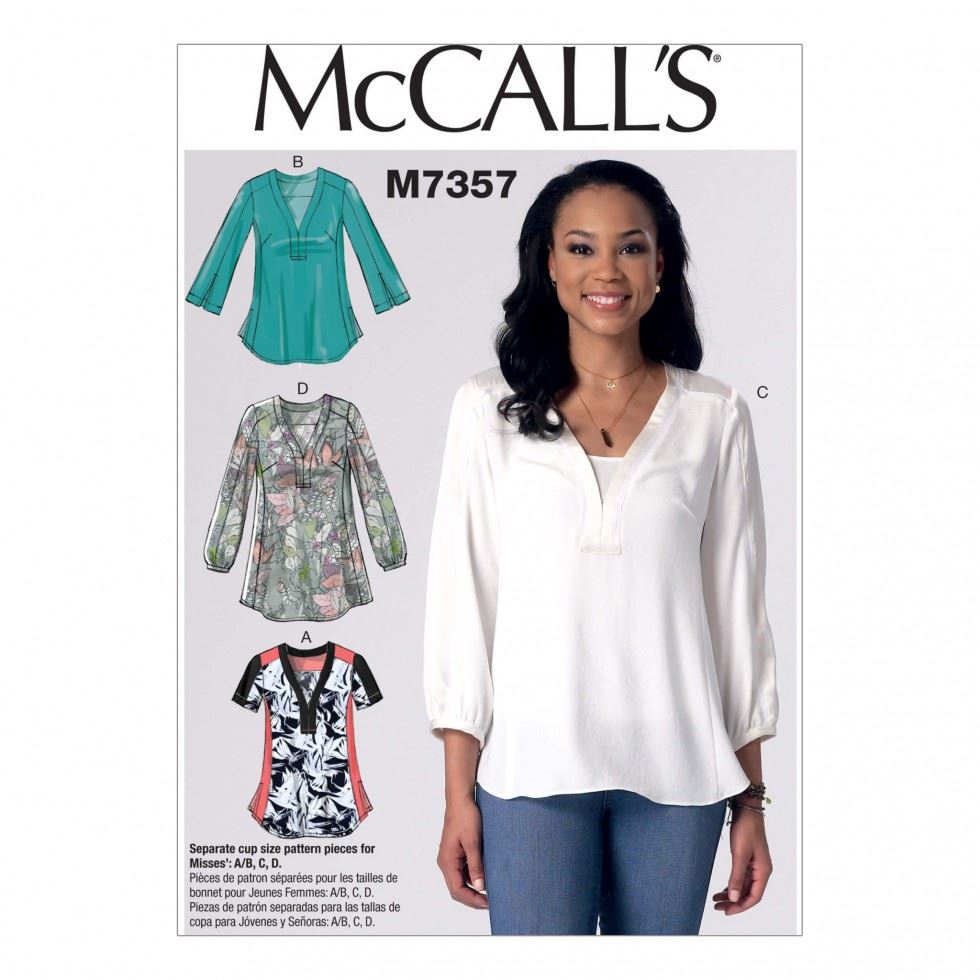 McCall's 7357 Paper Sewing Pattern – Women’s Top, Size A5 (6–8–10–12–14 ...
