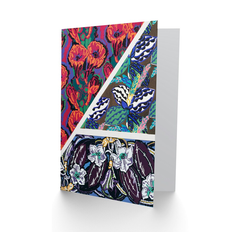 image 1 of Edouard Benedictus Art Card Vintage Geometric Floral Motifs