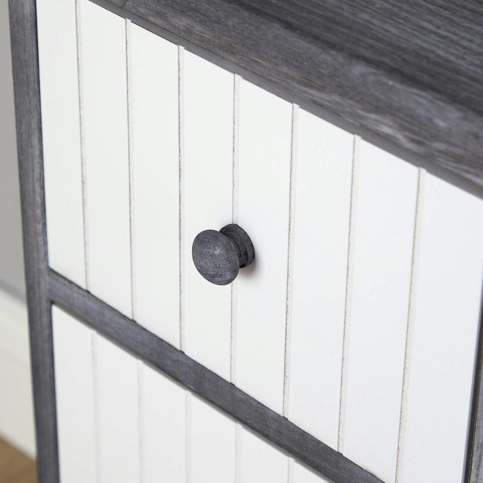image 1 of Solid Wooden Storage Chest Of Drawers Organiser Rustic Fully Assembled Multi | 5 Drawer Black Oak