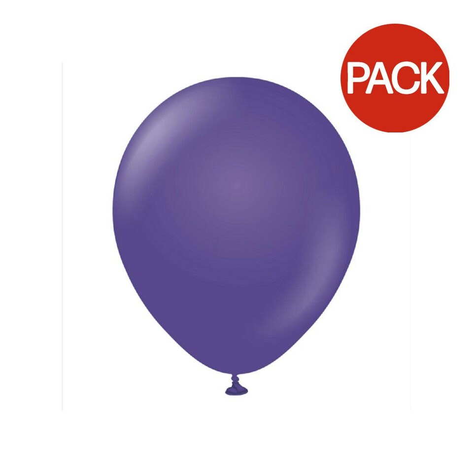 Kalisan Latex Standard Balloons (Pack of 100) - Violet - One Size
