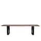 image 1 of Solid Mango Wooden Live Edge Dining Hall Shoe Bench  Dark Oak Finish Metal 45cm High x 155cm Wide x 40cm Deep
