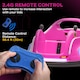 image 4 of AIYAPLAY 12V Kids Bumper Car, Angry Bird Licensed 360 degrees Children Electric Waltzer Car with Joysticks, Remote Control, Music USB LED Lights, for 3-5 Years Old, Pink