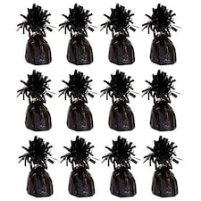 Black Foil Balloon Weights - Pack of 12 | Black