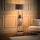 image 3 of ValueLights Hiru Grey 3 Tier Shelf Floor Lamp Grey Chrome Shade | Grey