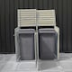 image 4 of Wooden Double Wheelie Bin Storage - Grey