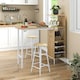 image 8 of COSTWAY 3PCS Bar Table & 2 Stool Dining Set Natural N/A