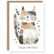 image 1 of Cat Lover Modern Boho Cute Kitty Drawing Kids Child Kids Birthday Card