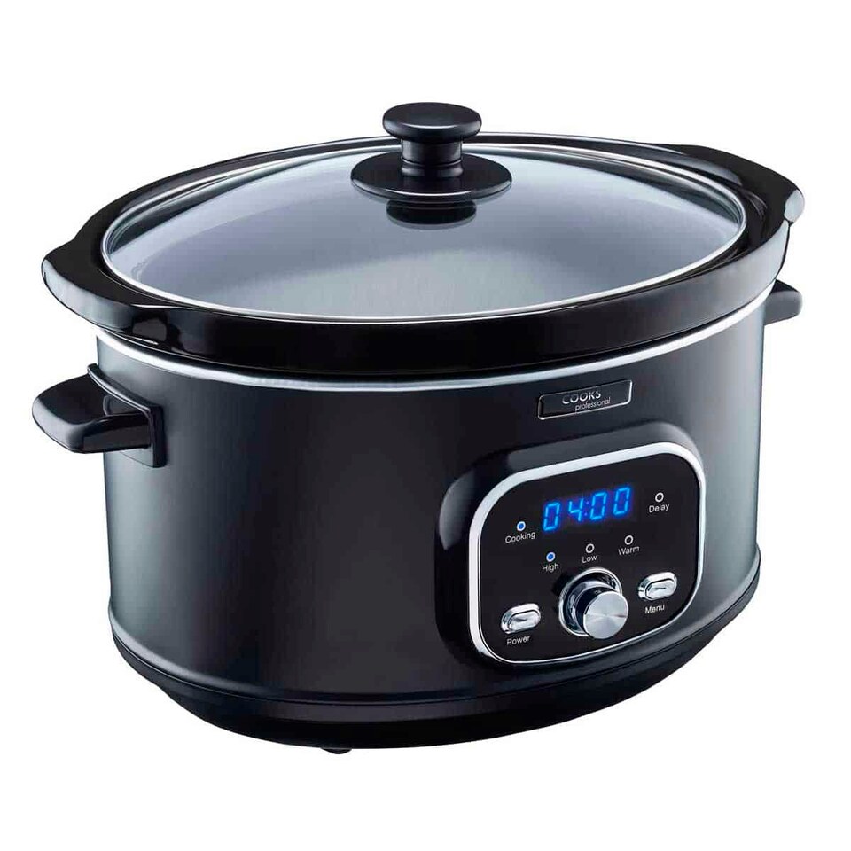 image 1 of Cooks Professional Digital Slow Cooker 8L with Dishwasher Safe Bowl, 3 Heat Settings, Keep Warm / Low / High & Delay Functions | Black