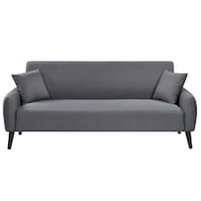 Grey Linen Fabric 3 Seat Sofa