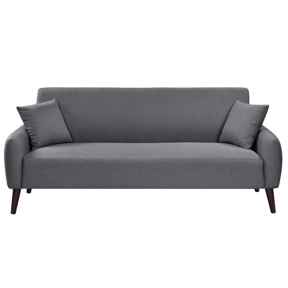image 1 of Grey Linen Fabric 3 Seat Sofa