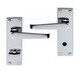 image 2 of Golden Grace Victorian Straight Bathroom Door Handles in Polished Chrome Finish with 64mm Lock & 1 Pair of 3" Butt Hinges Chrome