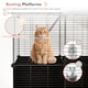 image 8 of COSTWAY Large Cat Cage 3-Tier Indoor Metal Wire Kitten Enclosure-Black
