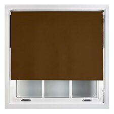 FURNISHED Roller Blind Blackout Easy Fit Trimmable Insulated UV Protection with Metal Fittings | Brown | Brown