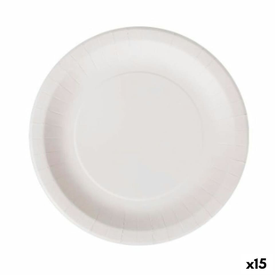 image 1 of Plate set Algon Disposable White Cardboard 28 cm (15 Units) N/A