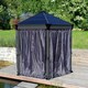 image 2 of Curtain Set for Hexagonal Gazebo - Polyester - L217 x W232 cm - Grey (Gazebo Not Included)