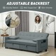 image 5 of HOMCOM Reversible L-Shaped Sectional Sofa Bed with Cushions, Grey 