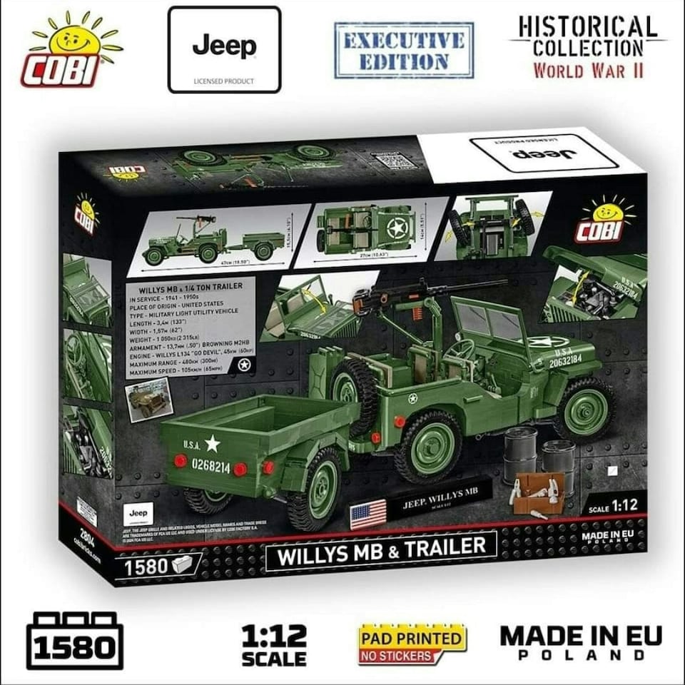 image 1 of Willys MB - COBI 2804 - 1580 brick Jeep model - Executive Edition