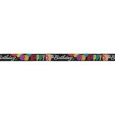 Unique Party Cheer 50th Birthday Banner - Multicoloured - 12ft