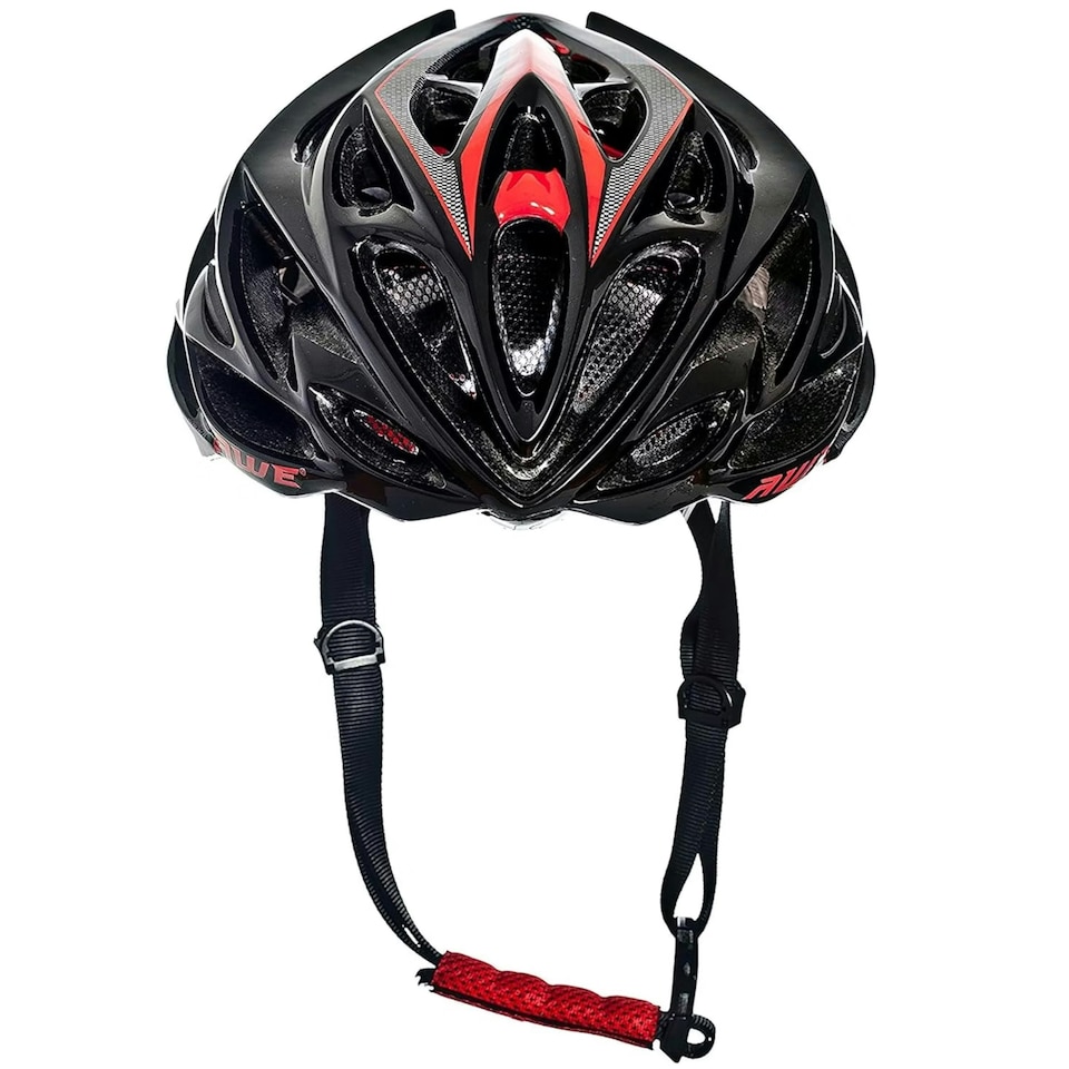 image 1 of AWE AweSpeed In Mould Adult Road Bike Helmet Large 58-61cm Black/Red Crash Guarantee* Red | L