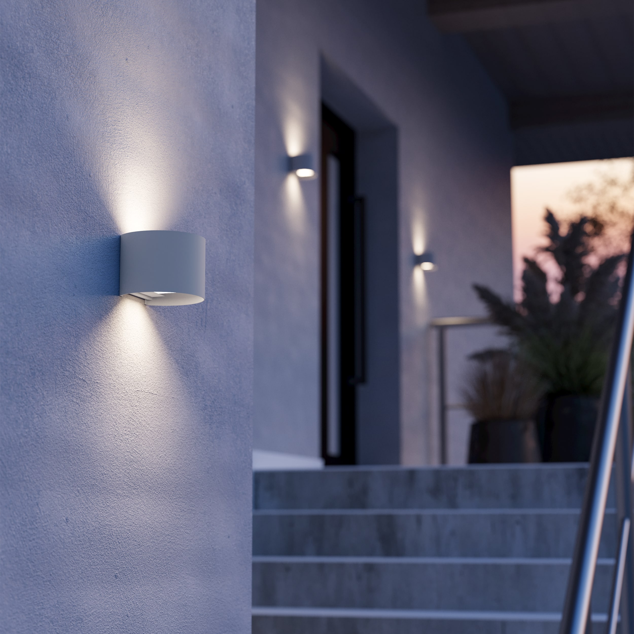 EGLO Calpino 3 Outdoor Wall Light White Silver