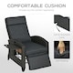 image 6 of Outsunny Garden Recliner w/ Cushion, Reclining Rattan Chair, Dark Grey/Brown