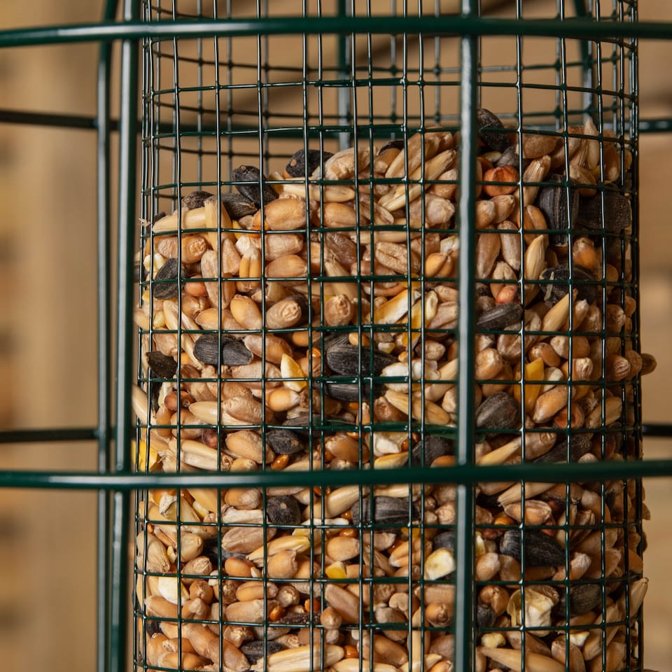 image 1 of Pack of 12 Wild Bird Hanging Nut Feeder with Squirrel Guard