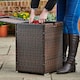 image 2 of Teamson Home Wicker Gas Tank Table for Fire Pits for 20 lb Propane Tank Cover, Brown