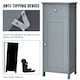 image 5 of COSTWAY Bathroom Storage Cabinet Wooden Cupboard Grey Grey