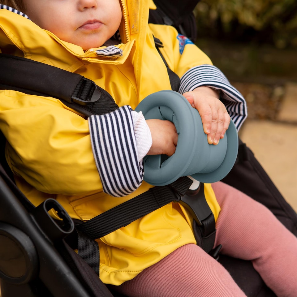 image 1 of Tiny Dining Baby Silicone Suction Snack Pot - 330ml  - Tradewinds | Blue | Tradewinds