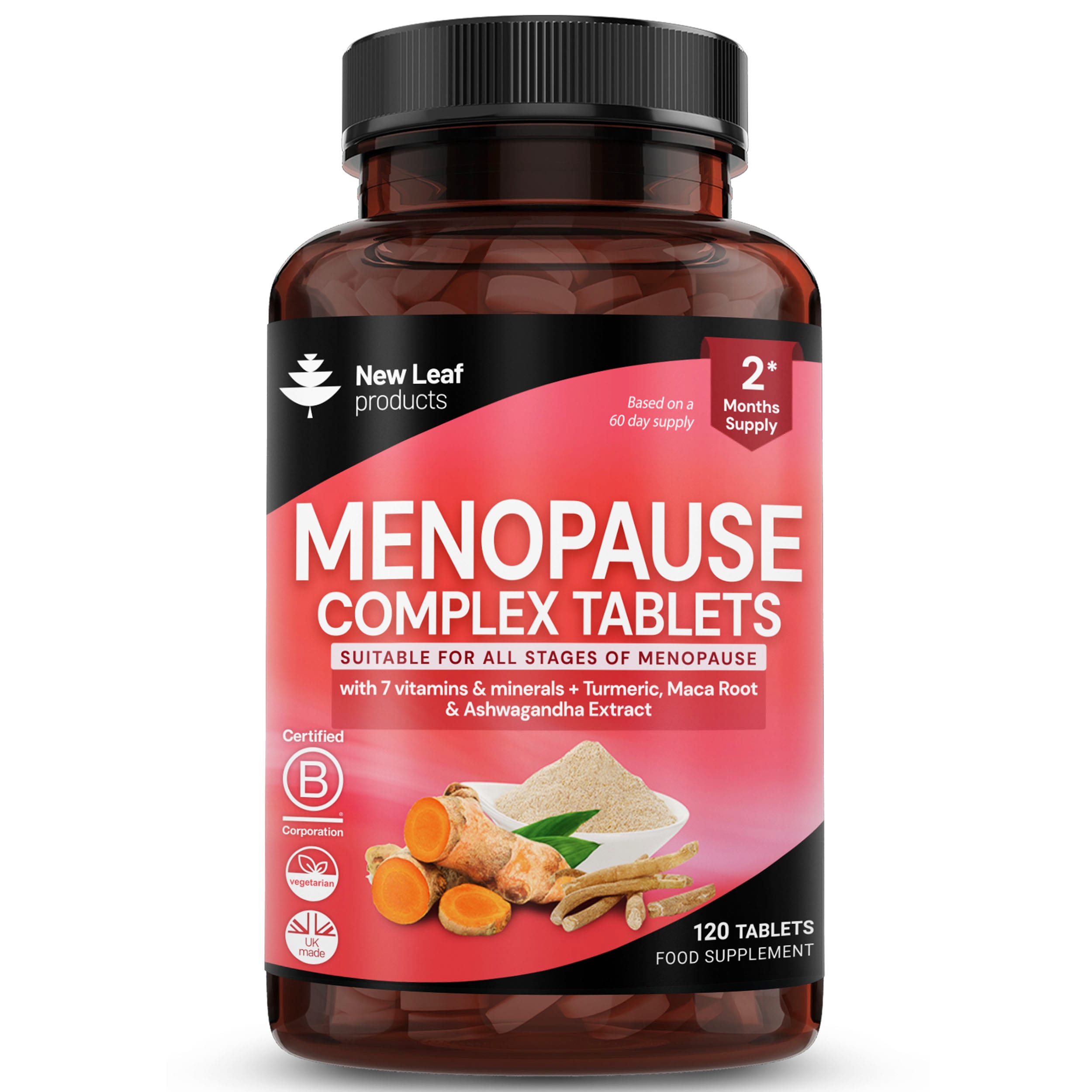 Menopause Supplements + Turmeric & Ashwagandha Tablets