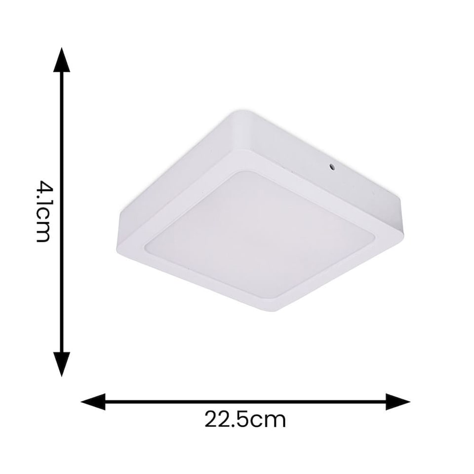 image 1 of ValueLights Lacey White Square IP44 Integrated LED Recessed Bathroom Ceiling Light | White