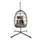 image 4 of Groundlevel Luxury Hanging Egg Chair with Cushion and Weather Resistant Frame | Grey
