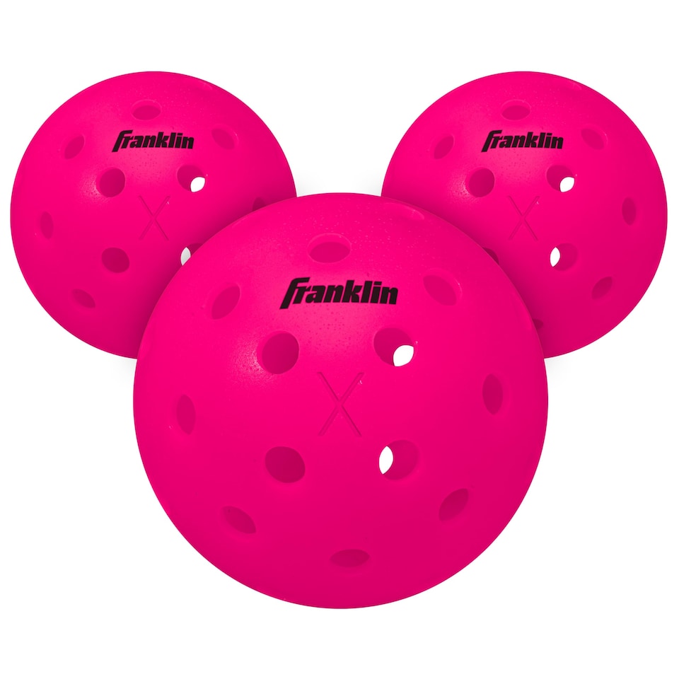 image 1 of Franklin Sports Pickleball-X Performance 40 Outdoor Balls-Pink