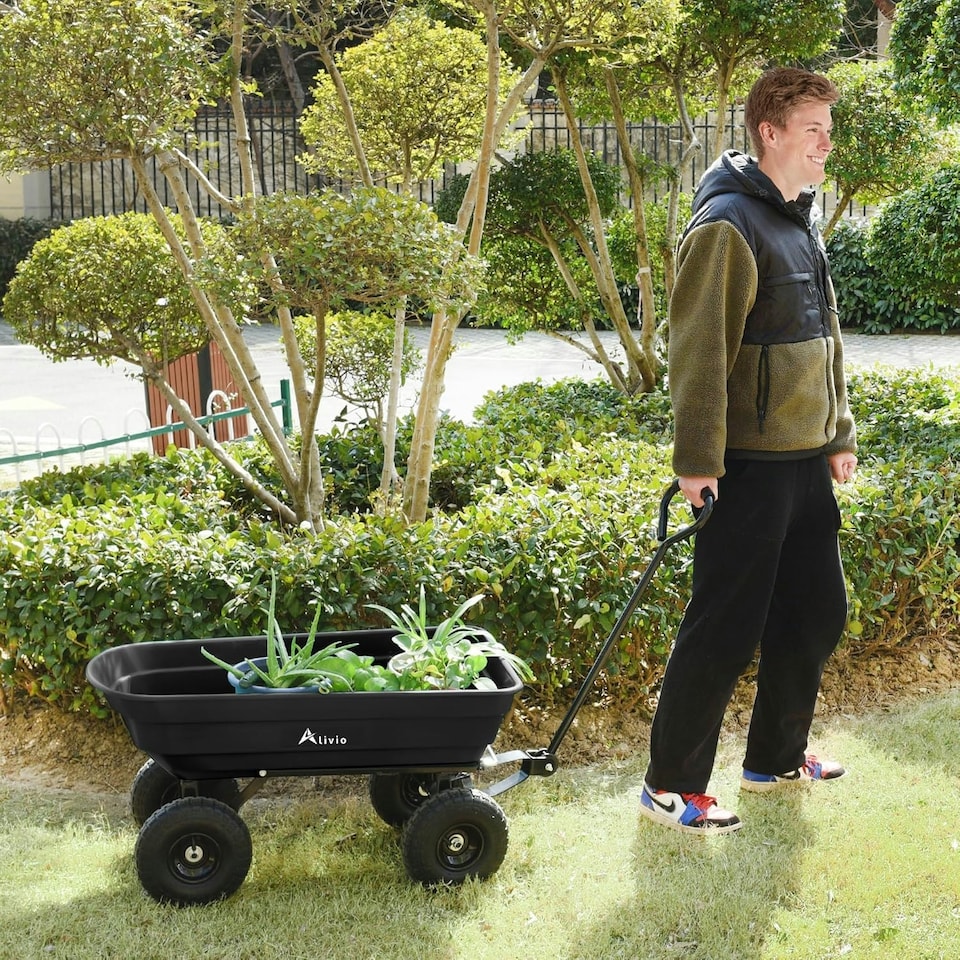 image 1 of Alivio Garden Cart 75L Heavy Duty Wheelbarrow Trolley