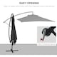 image 3 of Outsunny 3 m Cantilever Parasol with Cross Base, Crank Handle, 6 Ribs, Black