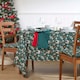 image 2 of Homescapes Festive Forest 100% Cotton Green Christmas Tablecloth - 178 x 305 cm | Green | 178cm x 305cm (70" x 120")