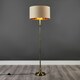 image 2 of ValueLights Belmont Traditional Style Antique Brass Sconce Floor Lamp with Beige/Gold Shade - Includes 6w LED Bulb 3000K | Cream