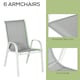 image 4 of Outsunny 7 Piece Garden Dining Set with Dining Table and Chairs for Back