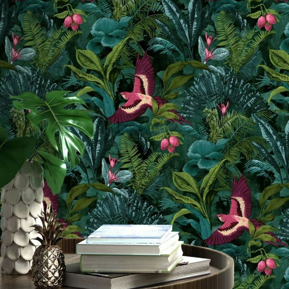image 1 of Rasch Portfolio XII Rainforest Wallpaper - Multicoloured - 32.8ft x 21in Multi