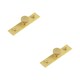 image 1 of 2 PACK Satin Brass Cupboard Knob with Backplate - 30mm Knurling Design - Kitchen Cabinet Knob